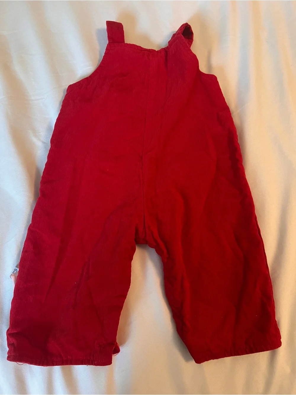 Reversible Red Polar Bear Embroidered Baby Overalls vintage 6 month